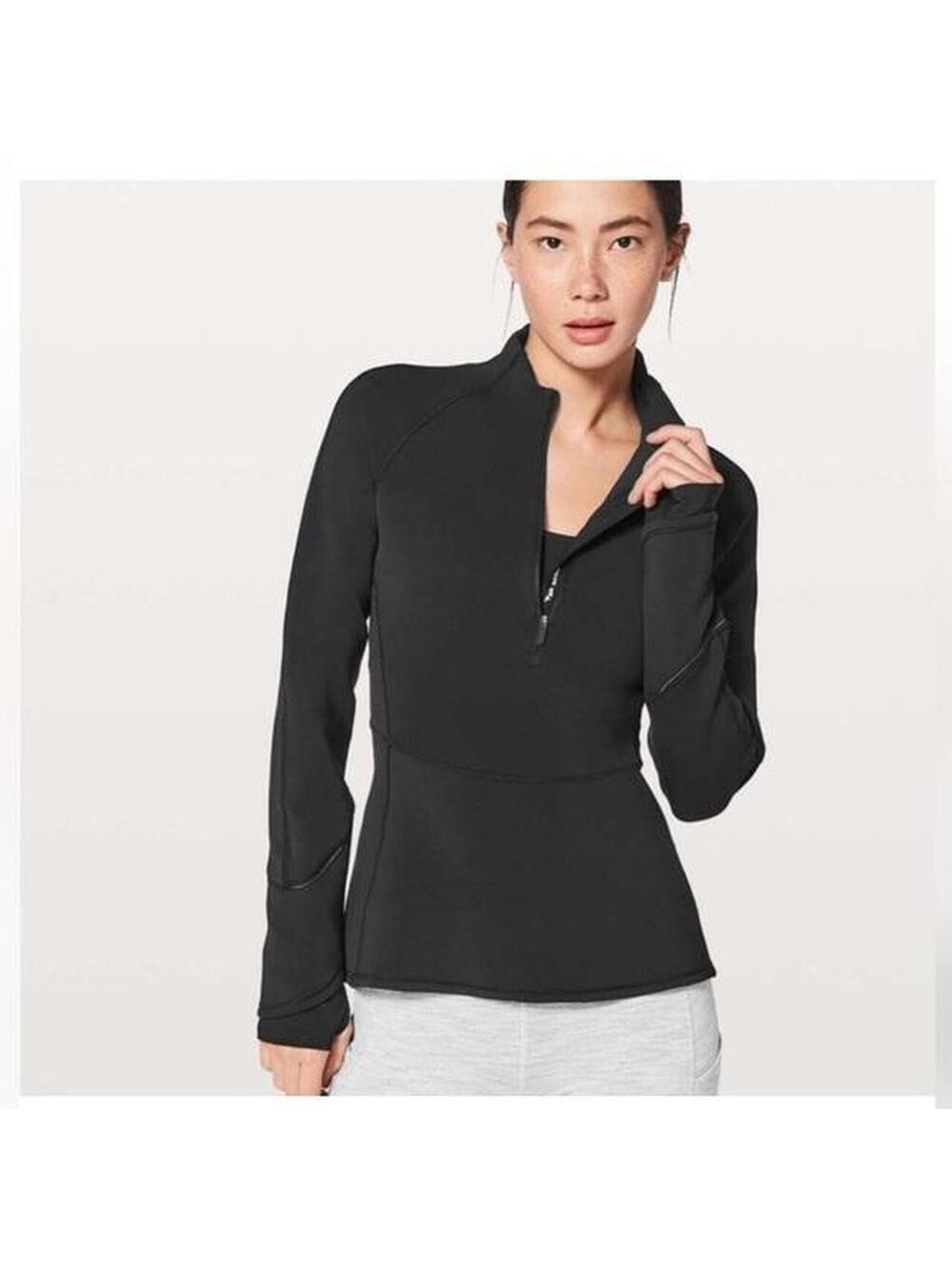 Lululemon Women's Black Running Pullover Jacket- Size 10